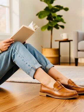 Sperry Women's Tan Leather Penny Loafers